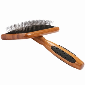Bass Brushes De-Matting Soft Pin Dark Finish Slicker Brush For Cats & Dogs (Large) pet grooming brush,pet comb,detangling brush for pets