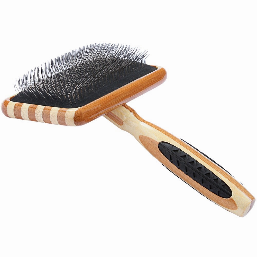 Bass Brushes De-Matting Soft Pin Striped Slicker Brush For Cats & Dogs (Large) pet grooming brush,pet comb,detangling brush for pets