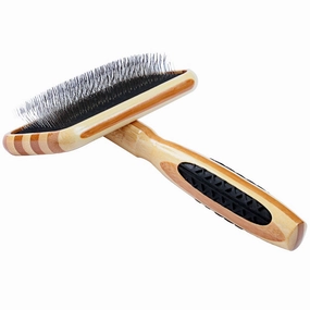 Bass Brushes De-Matting Soft Pin Striped Slicker Brush For Cats & Dogs (Medium) pet grooming brush,pet comb,detangling brush for pets