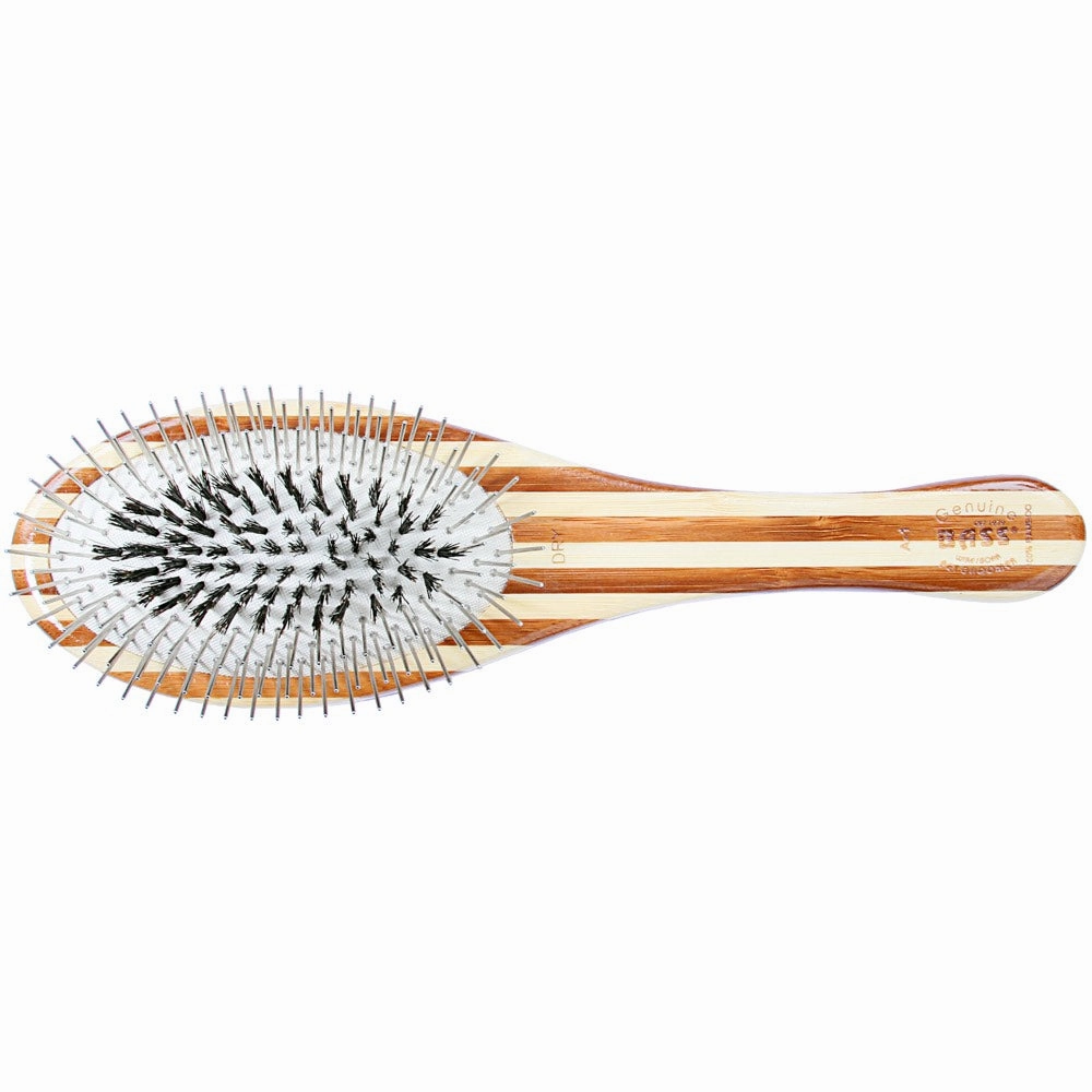 Bass Brushes Hybrid Groomer Striped Brush For Cats & Dogs (Medium)