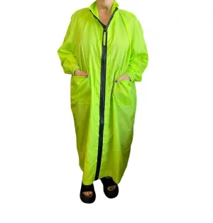 Bb58 Zip-Front Long Coat In Lime
