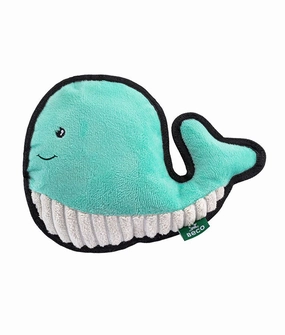 Beco Recycled Rough and Tough  Whale - M-BLUE durable dog toy,rope chew toy,interactive dog toy