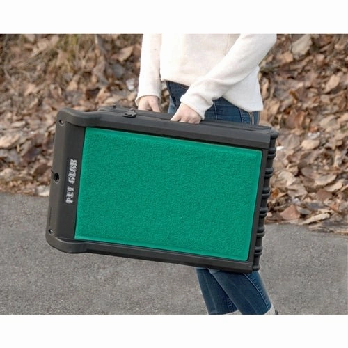Bi-fold Travel Lite Pet Ramp With SupertraX in Black-Green