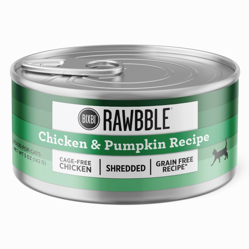 Bixbi RAWBBLE Wet Cat Food Shredded Chicken & Pumpkin Recipe grain free wet cat food,senior cat wet food,cat pt