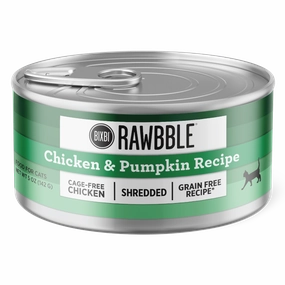 Bixbi RAWBBLE Wet Cat Food Shredded Chicken & Pumpkin Recipe grain free wet cat food,senior cat wet food,cat pt