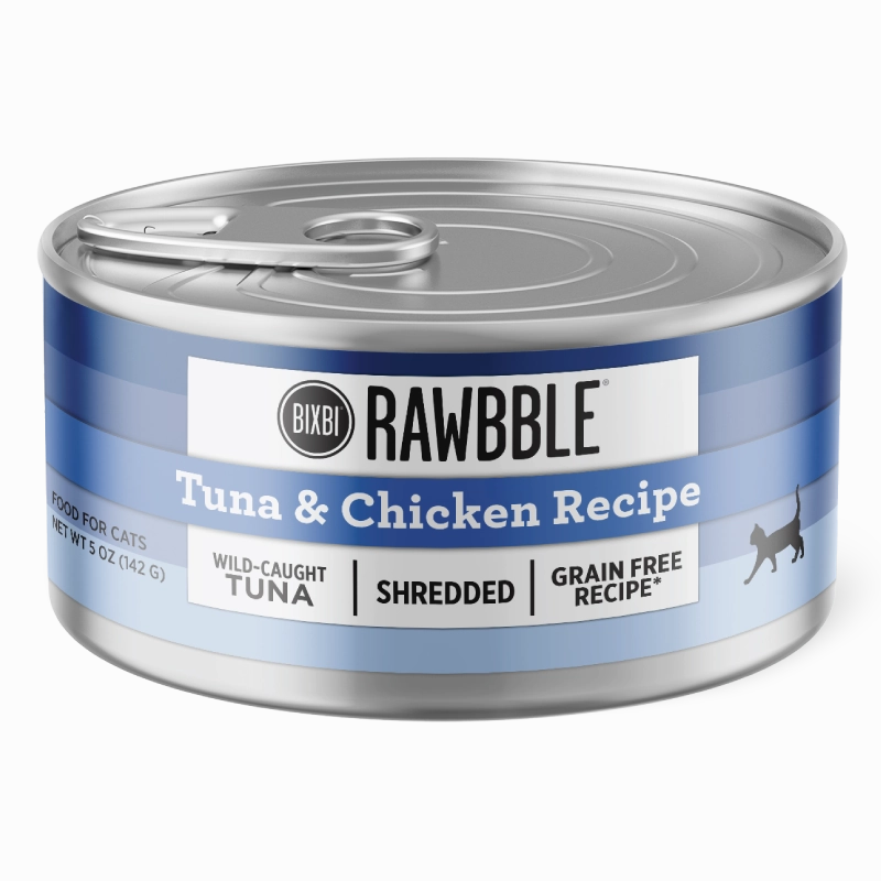 Bixbi RAWBBLE Wet Cat Food Shredded Tuna & Chicken Recipe grain free wet cat food,senior cat wet food,cat pt