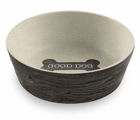 Blackened Wood Bone Bowl cat food bowl,cat feeder,elevated cat dish