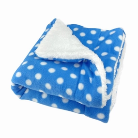 Blue/White Polka Dots Flannel Dog Blanket fleece dog blanket,soft dog throw,cozy pet blanket
