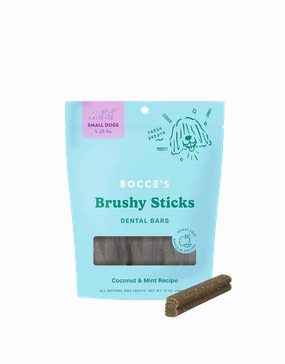 Bocce's Brushy Sticks 13oz Bag for Small Dogs - Coconut & Mint Flavor stainless steel bowl,metal pet feeder,steel water dish