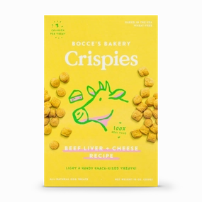 Bocces Crispies Beef Liver   Cheese Recipe 10oz box dog biscuit treats,crunchy dog snacks,dog cookies