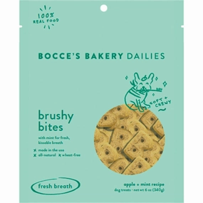 Bocces Dailies Soft & Chewy Dog Treats - Brushy Bites 6oz Bag stainless steel bowl,metal pet feeder,steel water dish