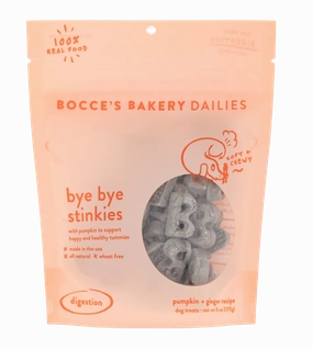 Bocces Dailies Soft & Chewy Dog Treats - Bye Bye Stinkies 6oz Bag stainless steel bowl,metal pet feeder,steel water dish