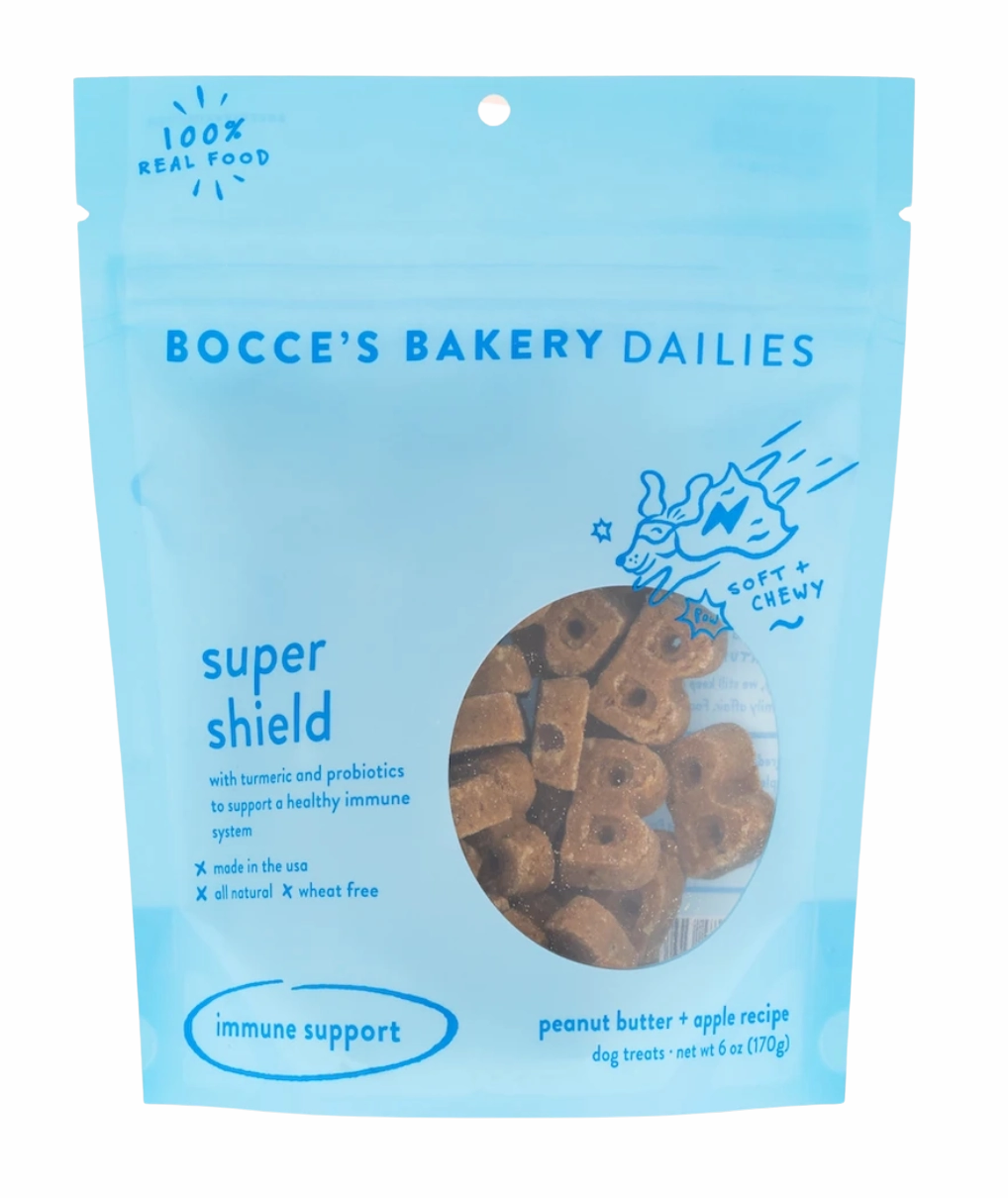Bocces Dailies Soft & Chewy Dog Treats - Super Shield 6oz Bag stainless steel bowl,metal pet feeder,steel water dish