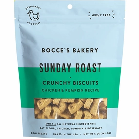 Bocces Everyday Crunchy Dog Biscuits - Sunday Roast 5oz bag dog biscuit treats,crunchy dog snacks,dog cookies