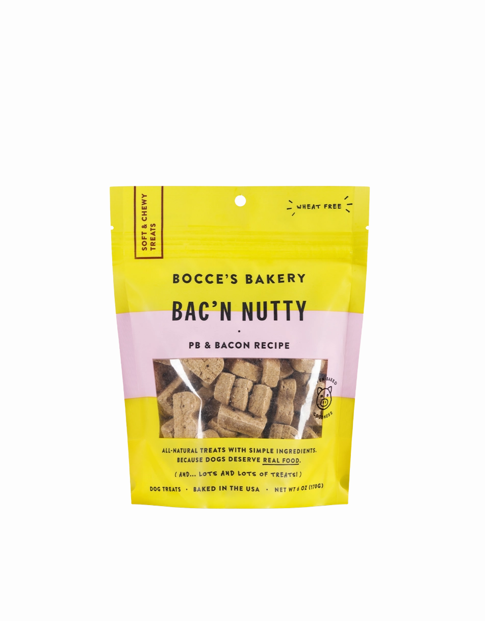 Bocces Everyday Soft & Chewy Treats - Bac N' Nutty 6oz bag barn supply,horse stable organizer,poultry waterer
