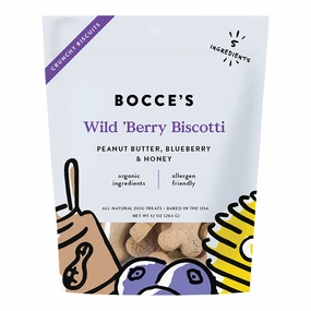 Bocces Small Batch Crunchy Dog Biscuits - Wild 'Berry Biscotti 12oz Bag dog biscuit treats,crunchy dog snacks,dog cookies