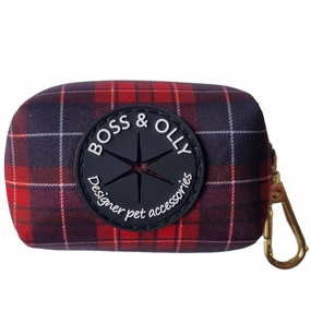 Boss & Olly Dog Poo Bag Holder (Lumberjack Plaids) dog shampoo,pet wipes,dog cleaning spray