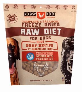 Boss Dog Freeze-Dried Complete Raw Beef Nuggs 12oz Bag frozen pet food,frozen raw meals,dog frozen nuggets