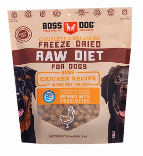 Boss Dog Freeze-Dried Complete Raw Chicken Nuggs 12oz Bag frozen pet food,frozen raw meals,dog frozen nuggets