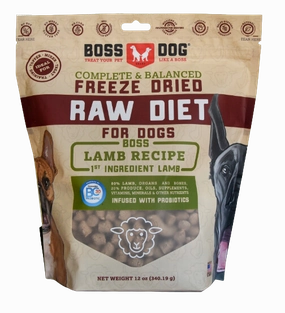 Boss Dog Freeze-Dried Complete Raw Lamb Nuggs 12oz Bag frozen pet food,frozen raw meals,dog frozen nuggets