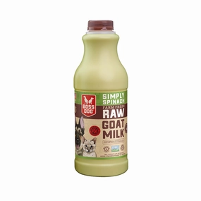 Boss Dog Frozen Farm Fresh Raw Goat Milk for Dogs & Cats - Simply Spinach 32oz Bottle puppy food,chew toy for puppies,small dog treats
