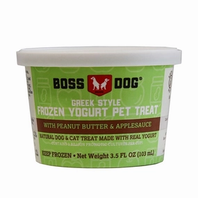 Boss Dog Greek Style Frozen Yogurt Pet Treat - Peanut Butter & Applesauce 3.5oz Single Cup stainless steel bowl,metal pet feeder,steel water dish