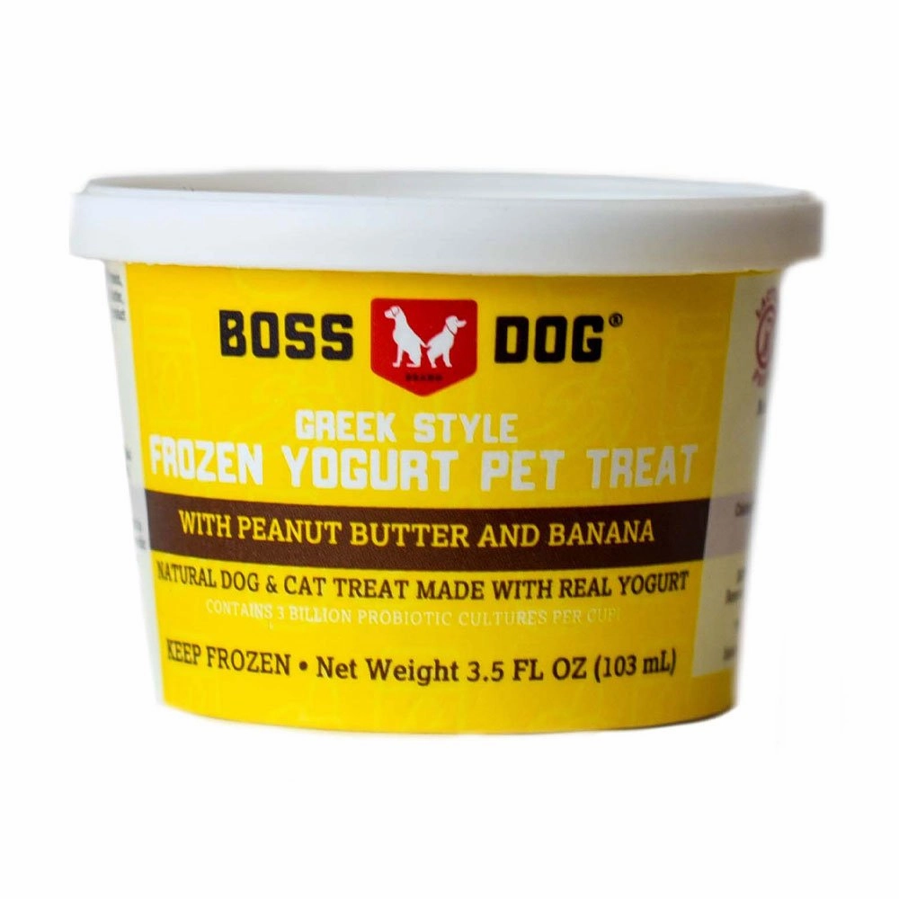 Boss Dog Greek Style Frozen Yogurt Pet Treat - Peanut Butter & Banana 3.5oz Single Cup stainless steel bowl,metal pet feeder,steel water dish