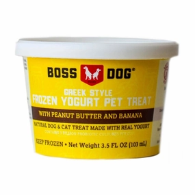 Boss Dog Greek Style Frozen Yogurt Pet Treat - Peanut Butter & Banana 3.5oz Single Cup stainless steel bowl,metal pet feeder,steel water dish