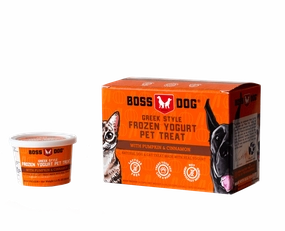 Boss Dog Greek Style Frozen Yogurt Pet Treat - Pumpkin & Cinnamon 3.5oz Cups 4-Pack stainless steel bowl,metal pet feeder,steel water dish