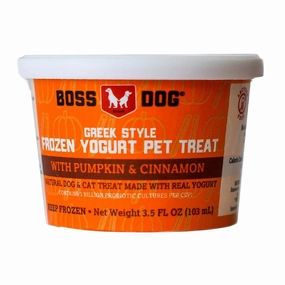 Boss Dog Greek Style Frozen Yogurt Pet Treat - Pumpkin & Cinnamon 3.5oz Single Cup stainless steel bowl,metal pet feeder,steel water dish