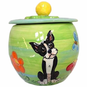 Boston Terrier 1 Dog Treat Jar pet apparel,dog hoodie,fashionable pet wear