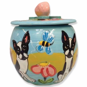 Boston Terrier 2 Dog Treat Jar pet apparel,dog hoodie,fashionable pet wear