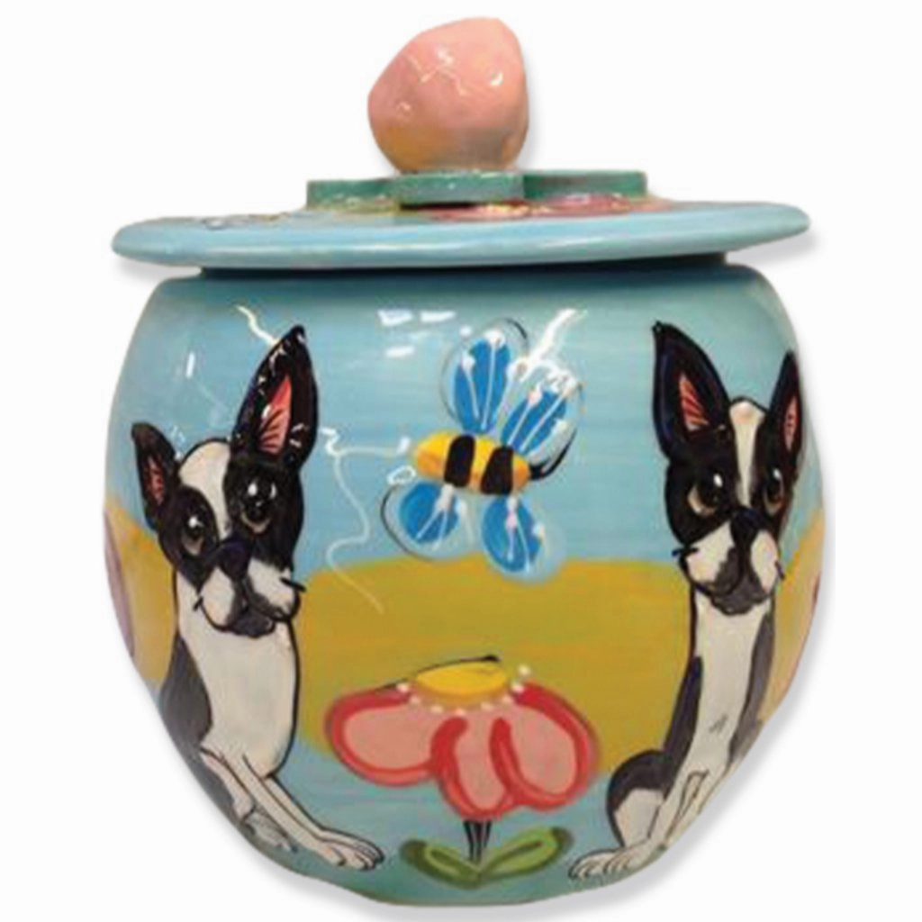 Boston Terrier 2 Dog Treat Jar pet apparel,dog hoodie,fashionable pet wear