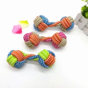 Braided Rope Dumbbell - Small (18cm) durable dog toy,rope chew toy,interactive dog toy