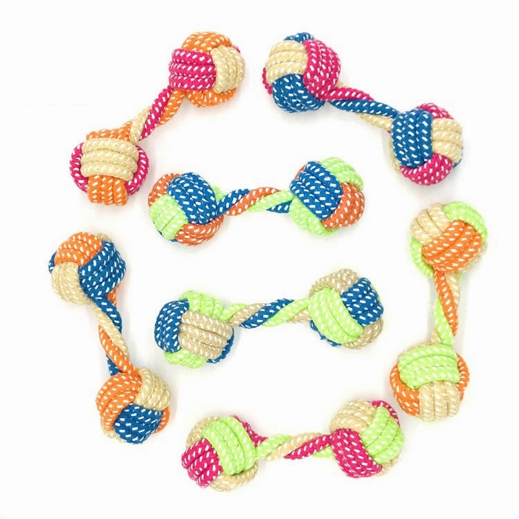 Braided Rope Dumbbell - X-Small (16cm) durable dog toy,rope chew toy,interactive dog toy