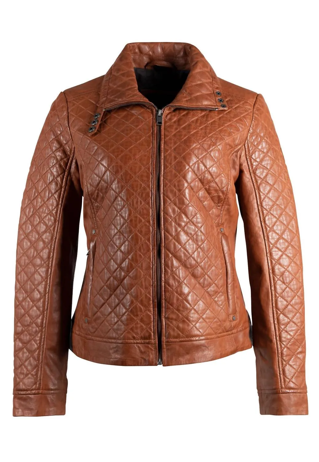 Breana Leather Jacket In Burnt Orange