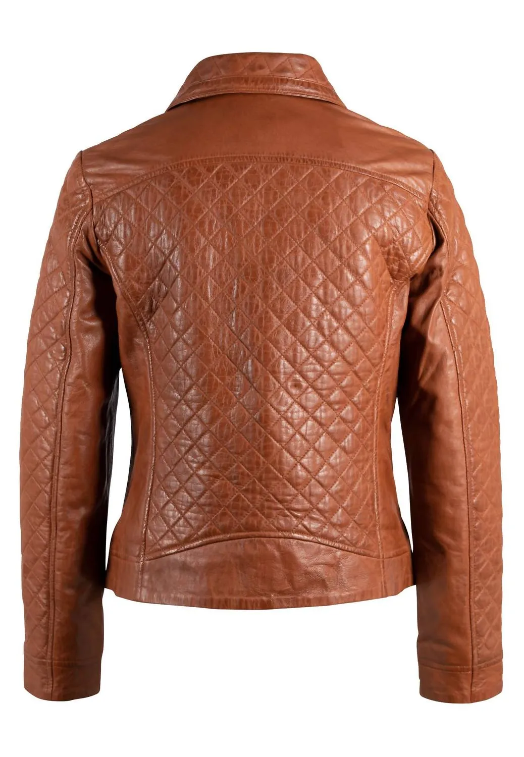 Breana Leather Jacket In Burnt Orange