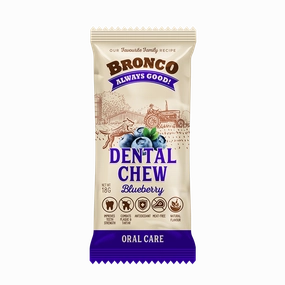 Bronco Dog Dental Chew Bluberry 18g dental dog chews,vet approved chews,teeth cleaning treats