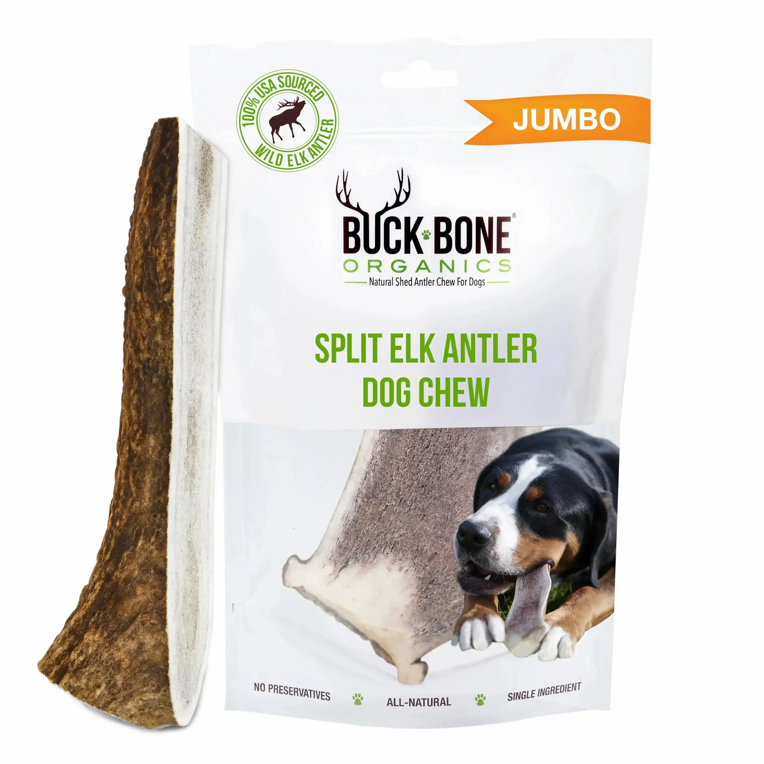 Buck Bone Organics Split Elk Antler poultry chews,horse chew toys,bird packaged treats