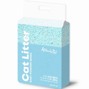 BUNDLE DEAL: Altimate Pet Baby Powder Tofu & Bentonite Clumping Cat Litter 6L clumping cat litter,natural cat litter,dust free cat litter