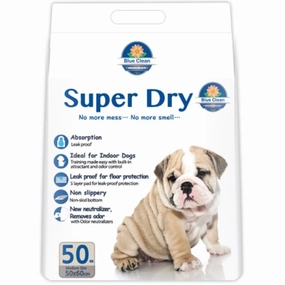 BUNDLE DEAL: Blue Clean Super Dry Ultra Absorbent Pee Pad For Dogs dog shampoo,pet wipes,dog cleaning spray