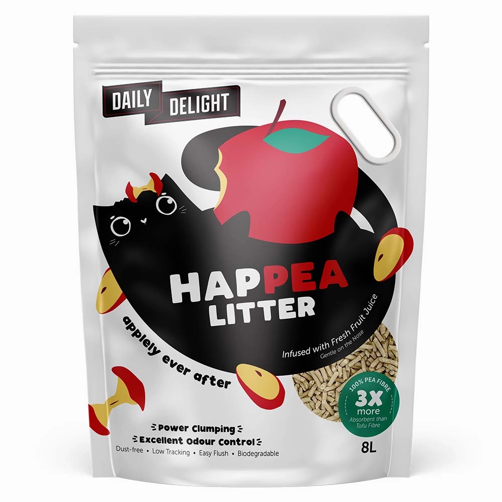 BUNDLE DEAL: Daily Delight Happea Applely Ever After (Apple) Clumping Cat Litter 8L clumping cat litter,natural cat litter,dust free cat litter