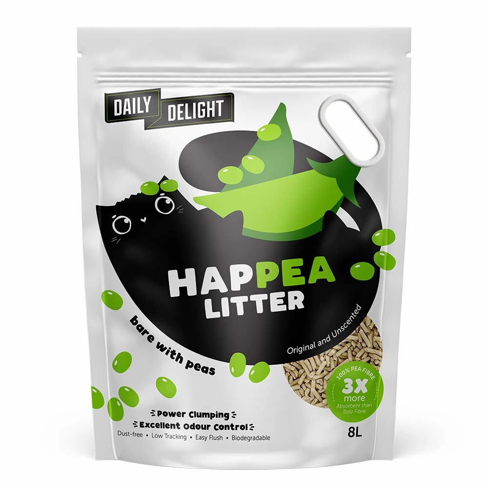BUNDLE DEAL: Daily Delight Happea Bare with Peas (Unscented) Clumping Cat Litter 8L clumping cat litter,natural cat litter,dust free cat litter