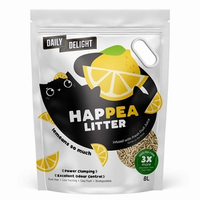 BUNDLE DEAL: Daily Delight Happea Lemeans so Much (Lemon) Clumping Cat Litter 8L clumping cat litter,natural cat litter,dust free cat litter