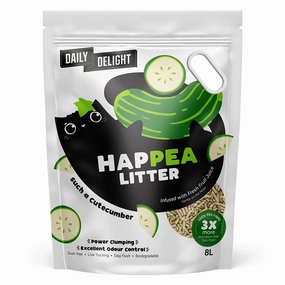 BUNDLE DEAL: Daily Delight Happea Such A Cutecumber (Cucumber) Clumping Cat Litter 8L clumping cat litter,natural cat litter,dust free cat litter