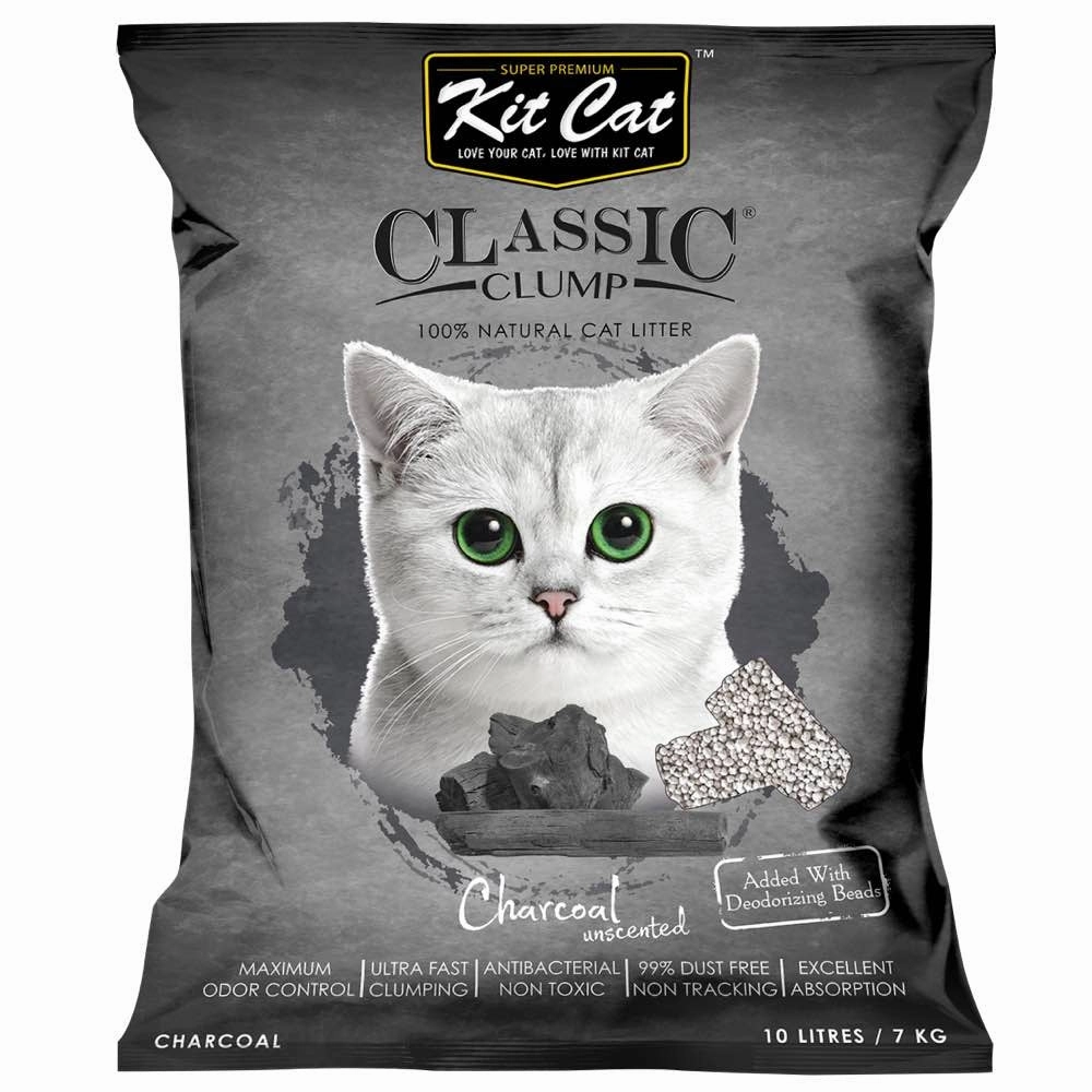 BUNDLE DEAL: Kit Cat Classic Clump Charcoal Clay Cat Litter 10L clumping cat litter,natural cat litter,dust free cat litter