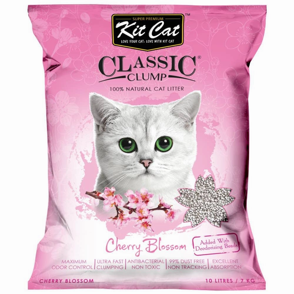 BUNDLE DEAL: Kit Cat Classic Clump Cherry Blossom Clay Cat Litter 10L clumping cat litter,natural cat litter,dust free cat litter