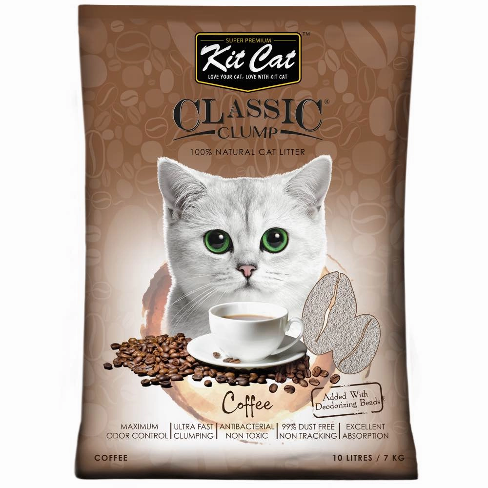 BUNDLE DEAL: Kit Cat Classic Clump Coffee Clay Cat Litter 10L clumping cat litter,natural cat litter,dust free cat litter
