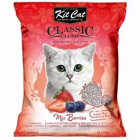 BUNDLE DEAL: Kit Cat Classic Clump Mix Berries Clay Cat Litter 10L clumping cat litter,natural cat litter,dust free cat litter