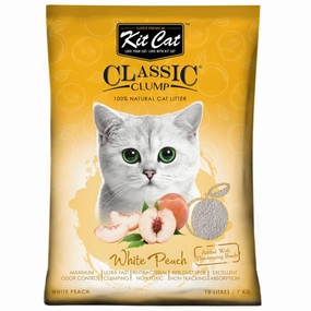BUNDLE DEAL: Kit Cat Classic Clump White Peach Clay Cat Litter 10L clumping cat litter,natural cat litter,dust free cat litter